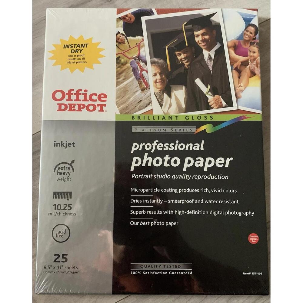 New 151-496 Office Depot Professional Photo Paper 25 Sheets Extra Heavy 8.5 x 11